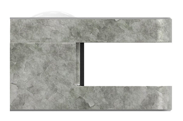 Glasklemme Mod. 31, Maße: 45x45x26mm, Anschluss: gerade, Zink roh, inkl. aller Schrauben und Abdeckplättchen, mit AbZ