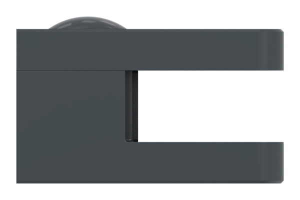 Glasklemme Mod. 31, Maße: 45x45x26mm, Anschluss: gerade, Zink roh pulverbeschichtet RAL 7016 matt, inkl. aller Schrauben und Abdeckplättchen, mit AbZ