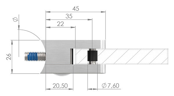 Glasklemme Mod. 31, Maße: 45x45x26mm, Anschluss:...