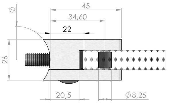 Glasklemme Mod. 31, Maße: 45x45x26mm, Anschluss:...