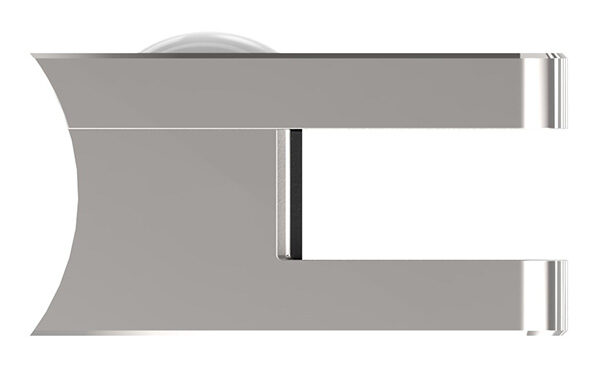 Glasklemme Mod. 31, Maße: 45x45x26mm, Anschluss: 42,4mm, V4A,  hochglanzpoliert, inkl. aller Schrauben und Abdeckplättchen, mit AbZ