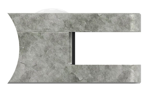 Glasklemme Mod. 31, Maße: 45x45x26mm, Anschluss: 42,4mm, Zink roh, inkl. aller Schrauben und Abdeckplättchen, mit AbZ