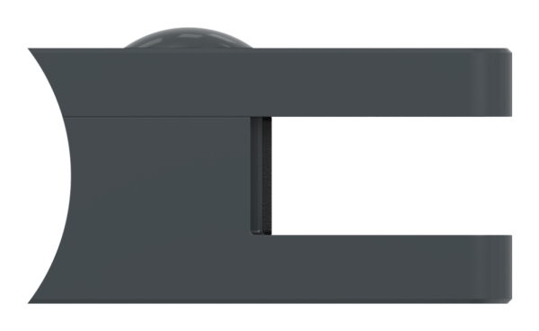 Glasklemme Mod. 31, Maße: 45x45x26mm, Anschluss: 42,4mm, Zink roh pulverbeschichtet RAL 7016 matt, inkl. aller Schrauben und Abdeckplättchen, mit AbZ
