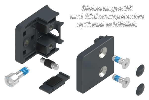 Glasklemme Mod. 31, Maße: 45x45x26mm, Anschluss: 42,4mm, Zink roh pulverbeschichtet RAL 7016 matt, inkl. aller Schrauben und Abdeckplättchen, mit AbZ