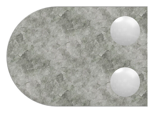 Glasklemme Mod. 32, Maße: 63x45x28mm, Anschluss: gerade, Zink roh, inkl. aller Schrauben und Abdeckplättchen, mit AbZ