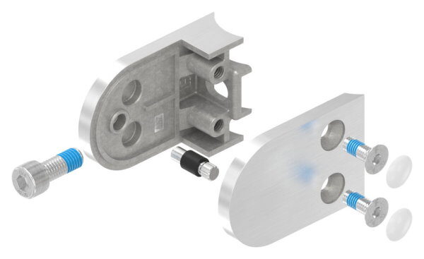 Glasklemme Mod. 32, Maße: 63x45x28mm, Anschluss: 33,7mm, V4A, inkl. aller Schrauben und Abdeckplättchen, mit AbZ