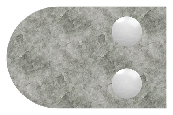 Glasklemme Mod. 32, Maße: 63x45x28mm, Anschluss: 33,7mm, Zink roh, inkl. aller Schrauben und Abdeckplättchen, mit AbZ