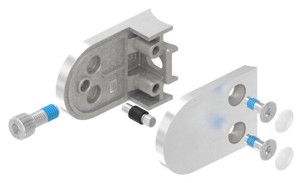 Glasklemme Mod. 32, Maße: 63x45x28mm, Anschluss: 42,4mm, V4A, inkl. aller Schrauben und Abdeckplättchen, mit AbZ
