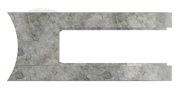 Glasklemme Mod. 32, Maße: 63x45x28mm, Anschluss: 48,3mm, Zink roh, inkl. aller Schrauben und Abdeckplättchen, mit AbZ