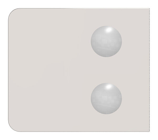 Glasklemme Mod. 34, Maße: 52x52x32,5mm, Anschluss: 42,4mm, V4A,  hochglanzpoliert, inkl. aller Schrauben und Abdeckplättchen, mit AbZ
