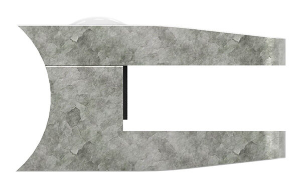 Glasklemme Mod. 34, Maße: 52x52x32,5mm, Anschluss: 42,4mm, Zink roh, inkl. aller Schrauben und Abdeckplättchen, mit AbZ