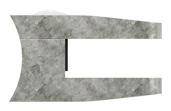 Glasklemme Mod. 34, Maße: 52x52x32mm, Anschluss: 60,3mm, Zink roh, inkl. aller Schrauben und Abdeckplättchen, mit AbZ