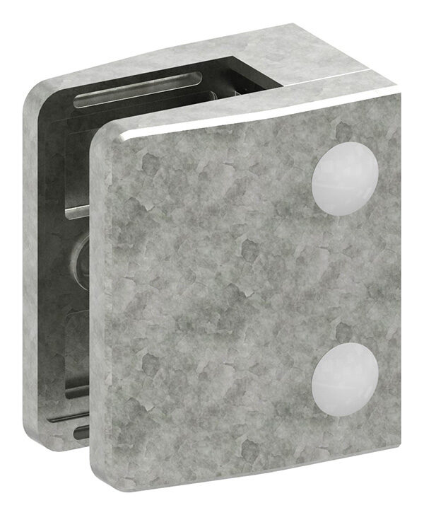Glasklemme Mod. 35, Maße: 55x65x37mm, Anschluss: gerade, Zink roh, inkl. aller Schrauben und Abdeckplättchen, mit AbZ
