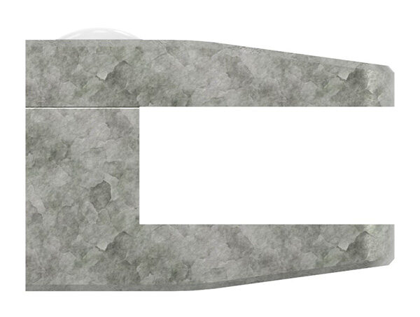 Glasklemme Mod. 35, Maße: 55x65x37mm, Anschluss: gerade, Zink roh, inkl. aller Schrauben und Abdeckplättchen, mit AbZ