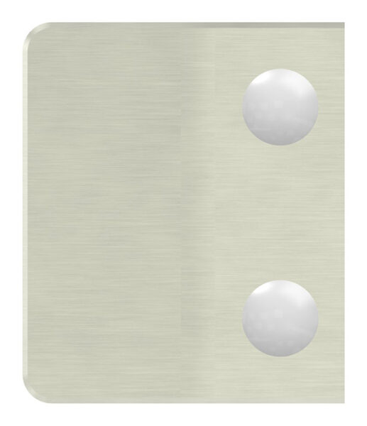 Glasklemme Mod. 35, Maße: 55x65x37mm, Anschluss: gerade, in Edelstahleffekt, inkl. aller Schrauben und Abdeckplättchen, mit AbZ