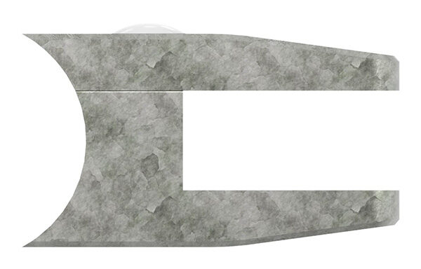 Glasklemme Mod. 35, Maße: 55x65x37mm, Anschluss: 42,4mm, Zink roh, inkl. aller Schrauben und Abdeckplättchen, mit AbZ