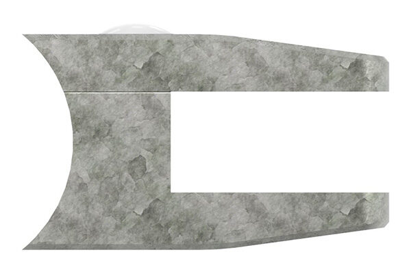 Glasklemme Mod. 35, Maße: 55x65x37mm, Anschluss: 48,3mm, Zink roh, inkl. aller Schrauben und Abdeckplättchen, mit AbZ