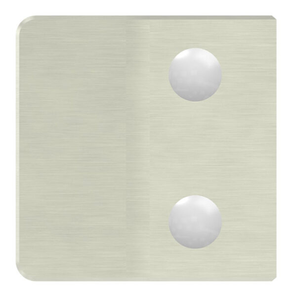 Glasklemme Mod. 35, Maße: 65x55x37mm, Anschluss: 48,3mm, in Edelstahleffekt, inkl. aller Schrauben und Abdeckplättchen, mit AbZ