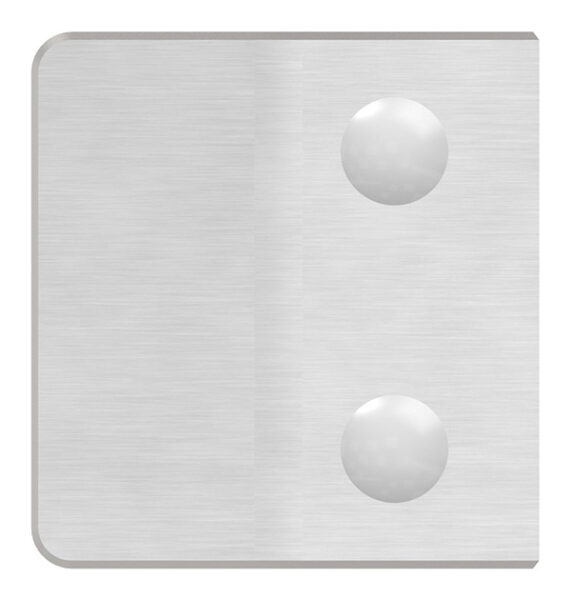 Glasklemme Mod. 35, Maße: 65x55x37mm, Anschluss: 60,3mm, V2A, inkl. aller Schrauben und Abdeckplättchen, mit AbZ