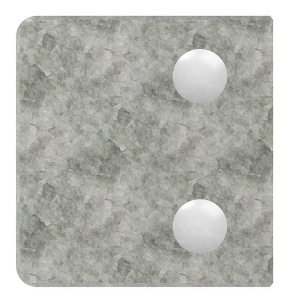 Glasklemme Mod. 35, Maße: 55x65x37mm, Anschluss: 60,3mm, Zink roh, inkl. aller Schrauben und Abdeckplättchen, mit AbZ