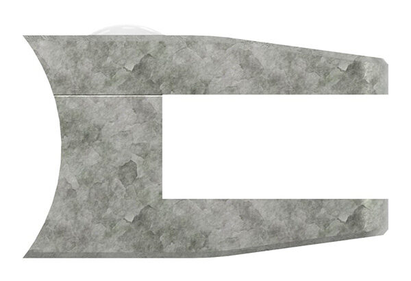 Glasklemme Mod. 35, Maße: 55x65x37mm, Anschluss: 60,3mm, Zink roh, inkl. aller Schrauben und Abdeckplättchen, mit AbZ
