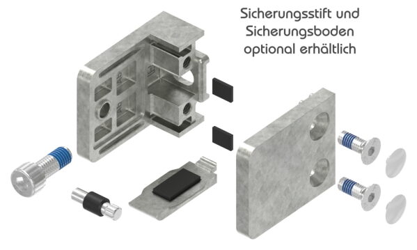 Glasklemme Mod. 36, Maße: 45 x 55 x 28,5mm, Anschluss: gerade, in Zink roh, inkl. aller Schrauben und Abdeckplättchen, AbZ/AbG in Vorbereitung