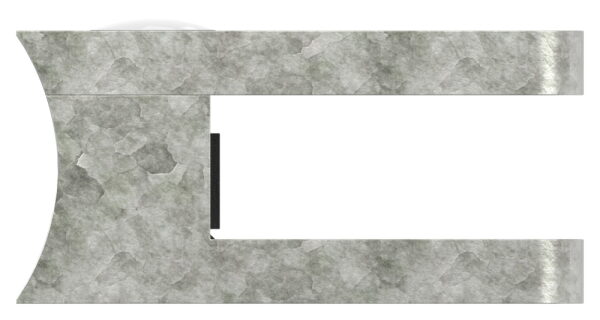 Glasklemme Mod. 36, Maße: 45 x 55 x 28,5mm, Anschluss: 48,3mm, in Zink roh, inkl. aller Schrauben und Abdeckplättchen, AbZ/AbG in Vorbereitung