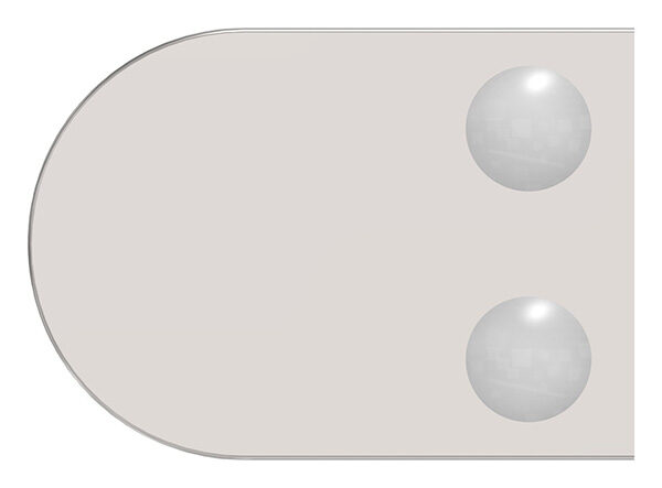 Glasklemme Mod. 38, Maße: 63x45x30mm, Anschluss: gerade, V4A,  hochglanzpoliert, inkl. aller Schrauben und Abdeckplättchen, mit AbZ