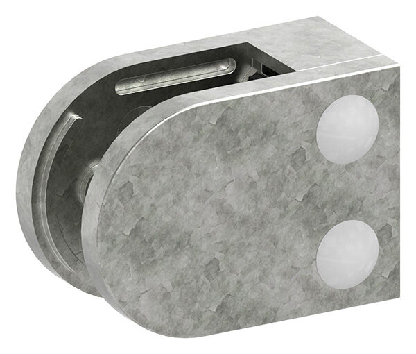 Glasklemme Mod. 38, Maße: 63x45x30mm, Anschluss: gerade, Zink roh, inkl. aller Schrauben und Abdeckplättchen, mit AbZ