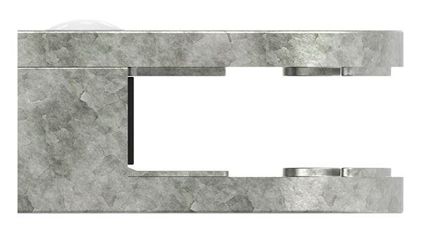 Glasklemme Mod. 38, Maße: 63x45x30mm, Anschluss: gerade, Zink roh, inkl. aller Schrauben und Abdeckplättchen, mit AbZ