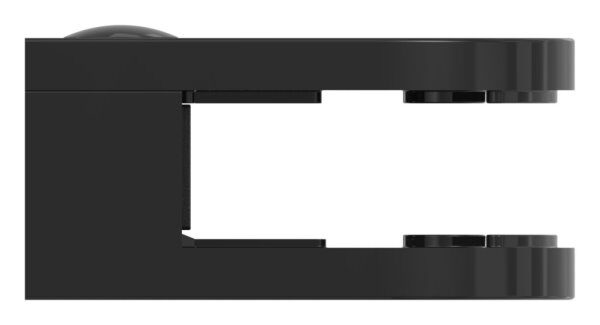 Glasklemme Mod. 38, Maße: 63x45x30mm, Anschluss: gerade, Zink roh pulverbeschichtet RAL 9005 matt, inkl. aller Schrauben und Abdeckplättchen, mit abZ