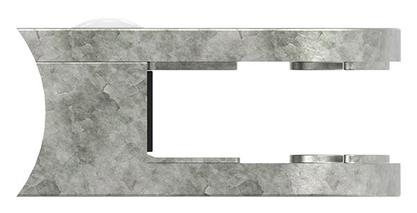 Glasklemme Mod. 38, Maße: 63x45x30mm, Anschluss: 48,3mm, Zink roh, inkl. aller Schrauben und Abdeckplättchen, mit AbZ