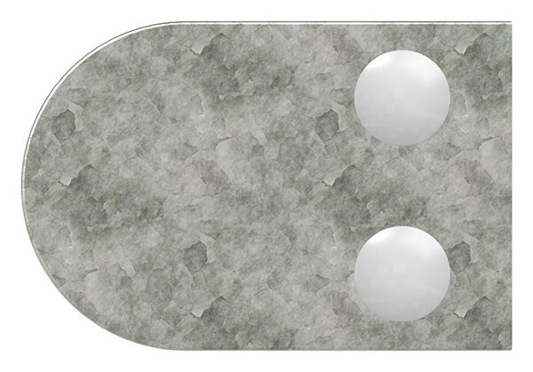 Glasklemme Mod. 38, Maße: 63x45x30mm, Anschluss: 60,3mm, Zink roh, inkl. aller Schrauben und Abdeckplättchen, mit AbZ