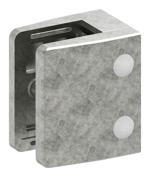 Glasklemme Mod. 39, Maße: 60x70x45mm, Anschluss: gerade, Zink roh, inkl. aller Schrauben und Abdeckplättchen, mit AbZ