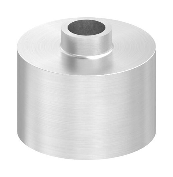 Unterteil Ø 30mm, mit Durchgangsbohrung für 30mm Glaspunkthalter, t: 20mm, mit geradem Anschluss, V2A