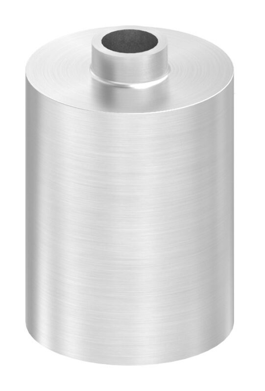 Unterteil Ø 30mm, mit Durchgangsbohrung für 30mm Glaspunkthalter, t: 40mm, mit geradem Anschluss, V2A