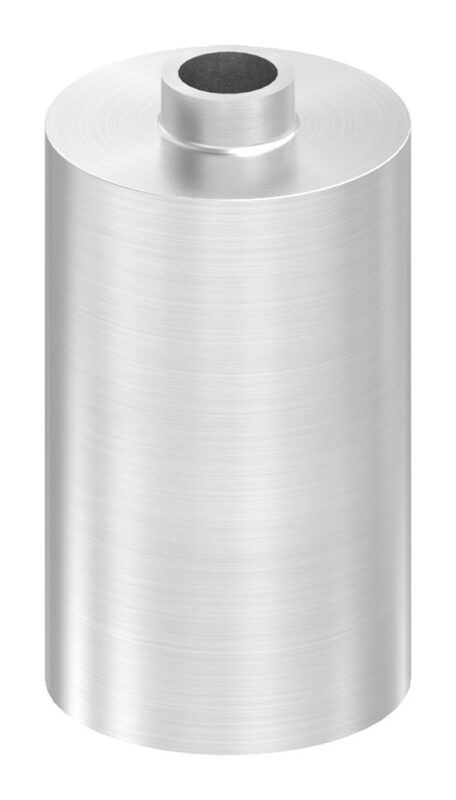 Unterteil Ø 30mm, mit Durchgangsbohrung für 30mm Glaspunkthalter, t: 50mm, mit geradem Anschluss, V2A