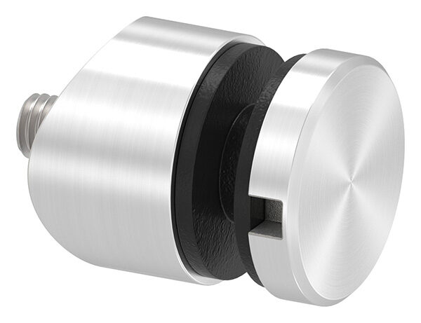 Glaspunkthalter, Ø 30mm, Anschluss: 42,4mm, Gewinde M8, Glasbohrung: mind. 15mm, Klemmbereich: 6,0 - 12,76mm, V4A, inkl. Gummi