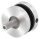 Glaspunkthalter Ø 40mm, Anschluss: flach, V2A, Gewinde M8, Glasbohrung: min. 16mm, Klemmbereich: 3,0 - 12,76mm, V2A, inkl. Gummi
