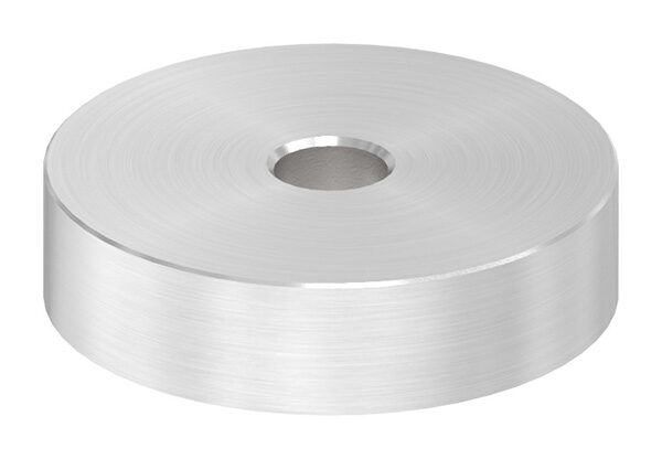 Unterteil Ø 40mm, mit Durchgangsbohrung für 40mm Glaspunkthalter, t: 10mm, mit geradem Anschluss, V2A