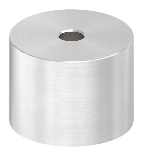 Unterteil Ø 40mm, mit Durchgangsbohrung für 40mm Glaspunkthalter, t: 30mm, mit geradem Anschluss, V2A