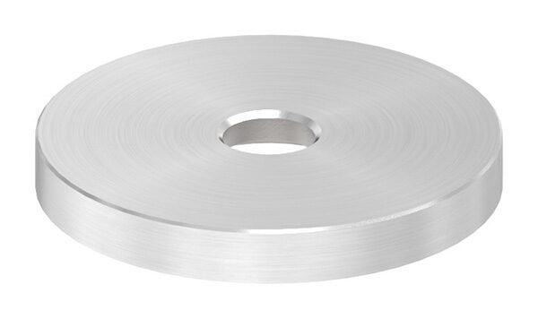 Unterteil Ø 40mm, mit Durchgangsbohrung für 40mm Glaspunkthalter, t: 5mm, mit geradem Anschluss, V2A