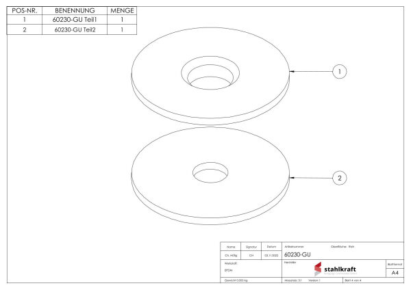 Gummi-Paar für 60230-240, Ø 38mm, schwarz