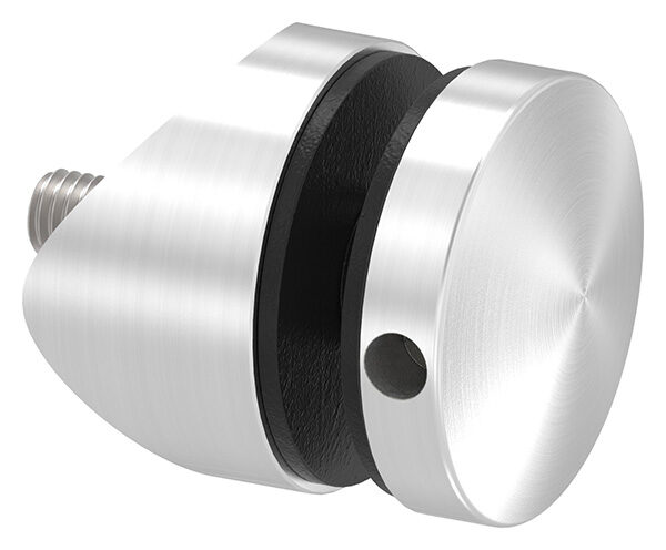 Glaspunkthalter, Ø 40mm, Anschluss: 42,4mm, Gewinde M8, Glasbohrung: min. 16mm, Klemmbereich: 3,0 - 12,76mm, V2A, inkl. Gummi