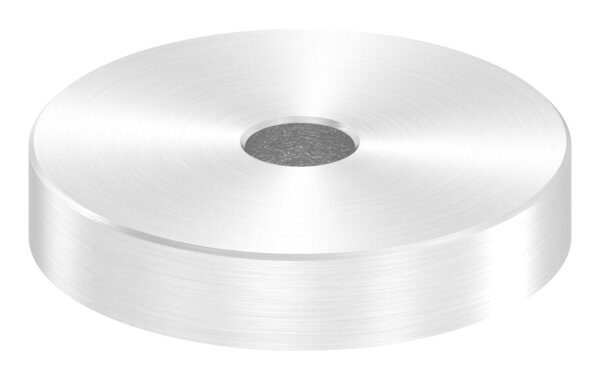 Unterteil Ø 52 mm, mit Durchgangsbohrung für 52mm Glaspunkthalter, t: 10mm, mit geradem Anschluss, V2A
