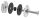 Glaspunkthalter, Ø 52mm, Anschluss: flach, Glasbohrung: mind. 18mm, Klemmbereich 6,0 - 21,52mm, mit Schraube M10x80 von vorne, V2A, inkl. Gummi, mit allgemeinem bauaufsichtlichen Prüfzeugnis (abP)