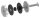 Glaspunkthalter, Ø 52mm, Anschluss: flach, Glasbohrung: mind. 18mm, Klemmbereich 6,0 - 21,52mm, mit Schraube M10x80 von vorne, V2A, inkl. Gummi, mit allgemeinem bauaufsichtlichen Prüfzeugnis (abP)