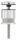 Glaspunkthalter, Ø 52mm, Anschluss: flach, Glasbohrung: mind. 19mm, Klemmbereich 6,0 - 25,52mm, mit Schraube M10x130, verstellbarer Wandabstand 35-55mm, V2A, inkl. Gummi, mit allgemeinem bauaufsichtlichen Prüfzeugnis (abP)