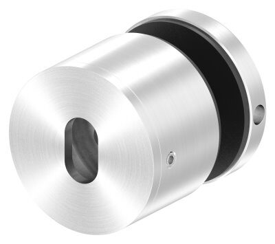 Glaspunkthalter, Ø 52mm, Anschluss: flach, Glasbohrung: mind. 19mm, Klemmbereich 12,0 - 25,52mm, verstellbarer Wandabstand 36 - 42mm, V2A, inkl. Gummi, mit allgemeinem bauaufsichtlichen Prüfzeugnis (abP)