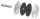 Glaspunkthalter, Ø 72mm, Anschluss: flach, Gewinde M12, Glasbohrung: mind. 18mm, Klemmbereich 12,0 - 21,52mm, V2A, inkl. Gummi, mit allgemeinem bauaufsichtlichen Prüfzeugnis (abP)